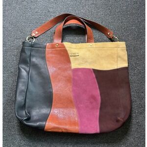 Sessun Drimi Tote Bag Multi-Color Leather Suede Women Large Patchwork Shoulder